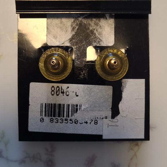 Napier vintage 80's pierced earrings enamel - Picture 2 of 8